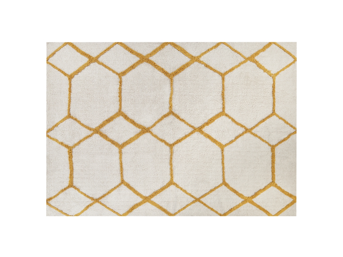 Alfombra BELIANI Beyler de Algodón Blanco 160x230