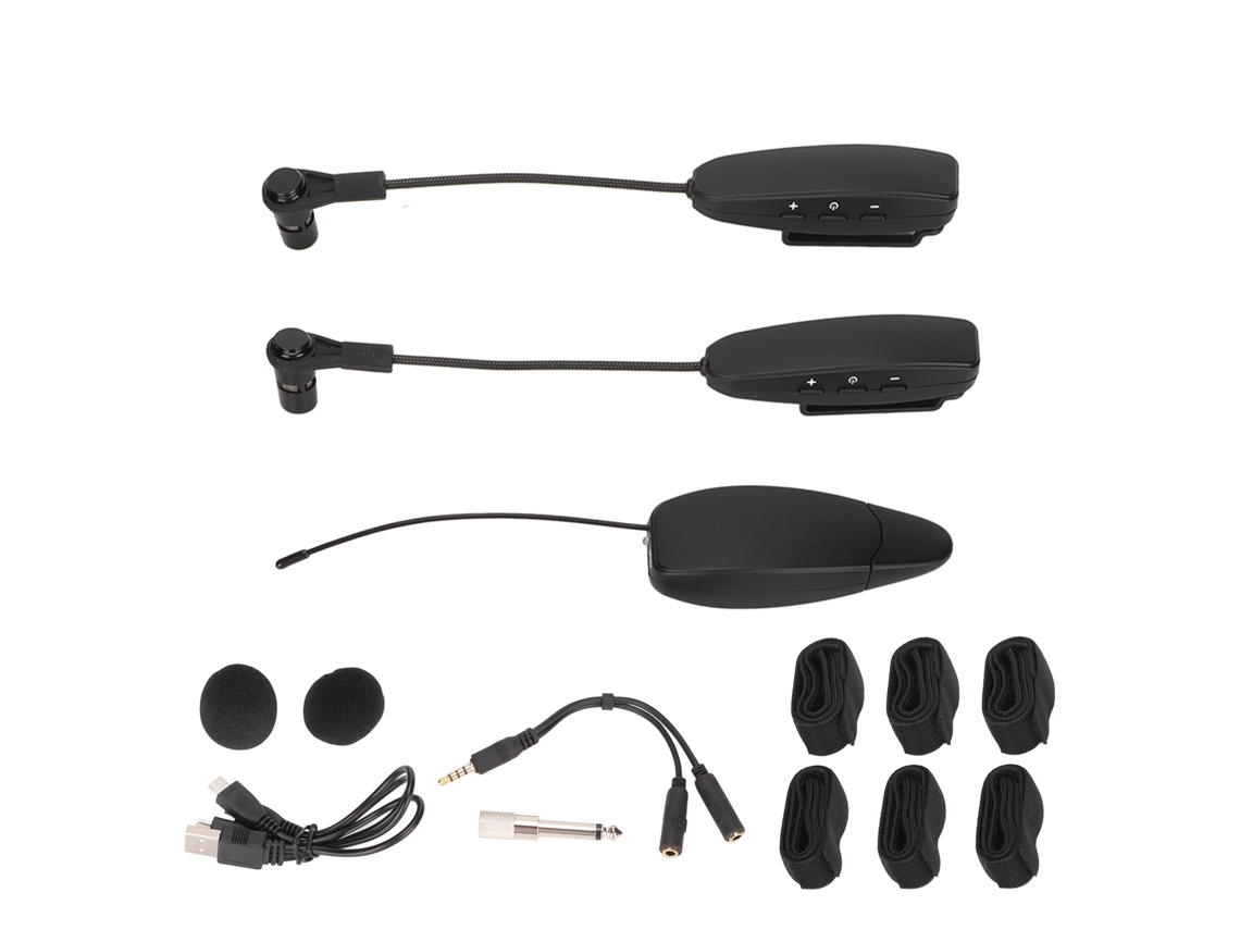 Micrófono Inalámbrico Para Instrumentos (1 Transmisor, 2 Receptores, Captación De Rendimiento Uhf) Micrófono Inalámbrico Para Erhu, Hulusi Y Flauta