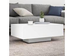 Mesa De Centro | Mesa De Café | Mesa De Salón Con Luces Led Blanco 85x55x31 Cm