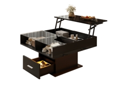 Mesa de centro elevable de altura ajustable con almacenamiento LED Ziwei Store