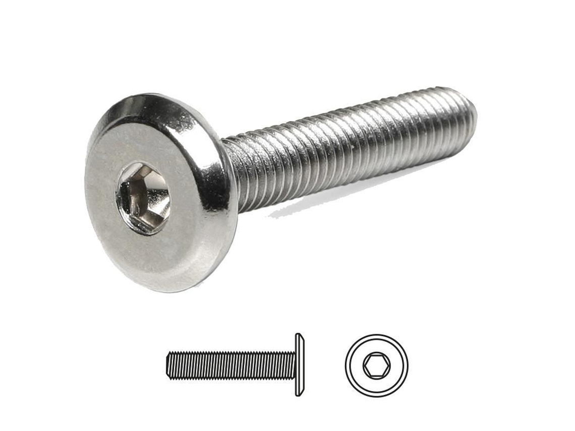 Tornillo Embellecedor Cegas Cabeza Plana Allen M6/m8 Níquel. Elegir Largo. Largo 20mm Diámetro 8mm