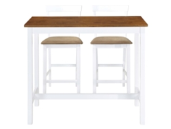 Maison Exclusive - Set Mesa Y Sillas De Bar 3 Piezas Madera Maciza Marrón Y Blanco