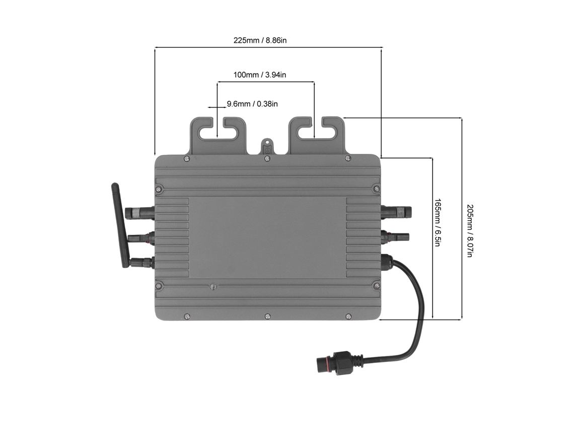 Kit de microinversor solar conectado a la red con MPPT automático, Wi-Fi e IP65