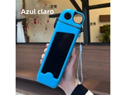 Botella de agua MDUG con pajita (azul claro, 350 ml)