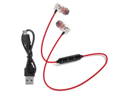 Auriculares Inalámbricos Bluetooth Intrauditivos Con Cancelación De Ruido Para Deportes, Diseño Ergonómico, Color Rojo.