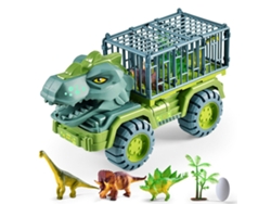Camión De Dinosaurios Con 3 Dinosaurios, 1 Huevo Y 1 Árbol, Juguete Resistente A Caídas Con Puerta Móvil Para Niños