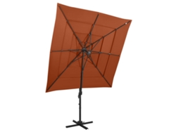 Parasol 4 Camadas con Poste de Aluminio 250 x 250 cm Terracota