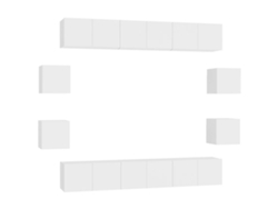 Conjunto de muebles para TV de 10 piezas de madera contrachapada blanca EXCLUSIVA DE MAISON