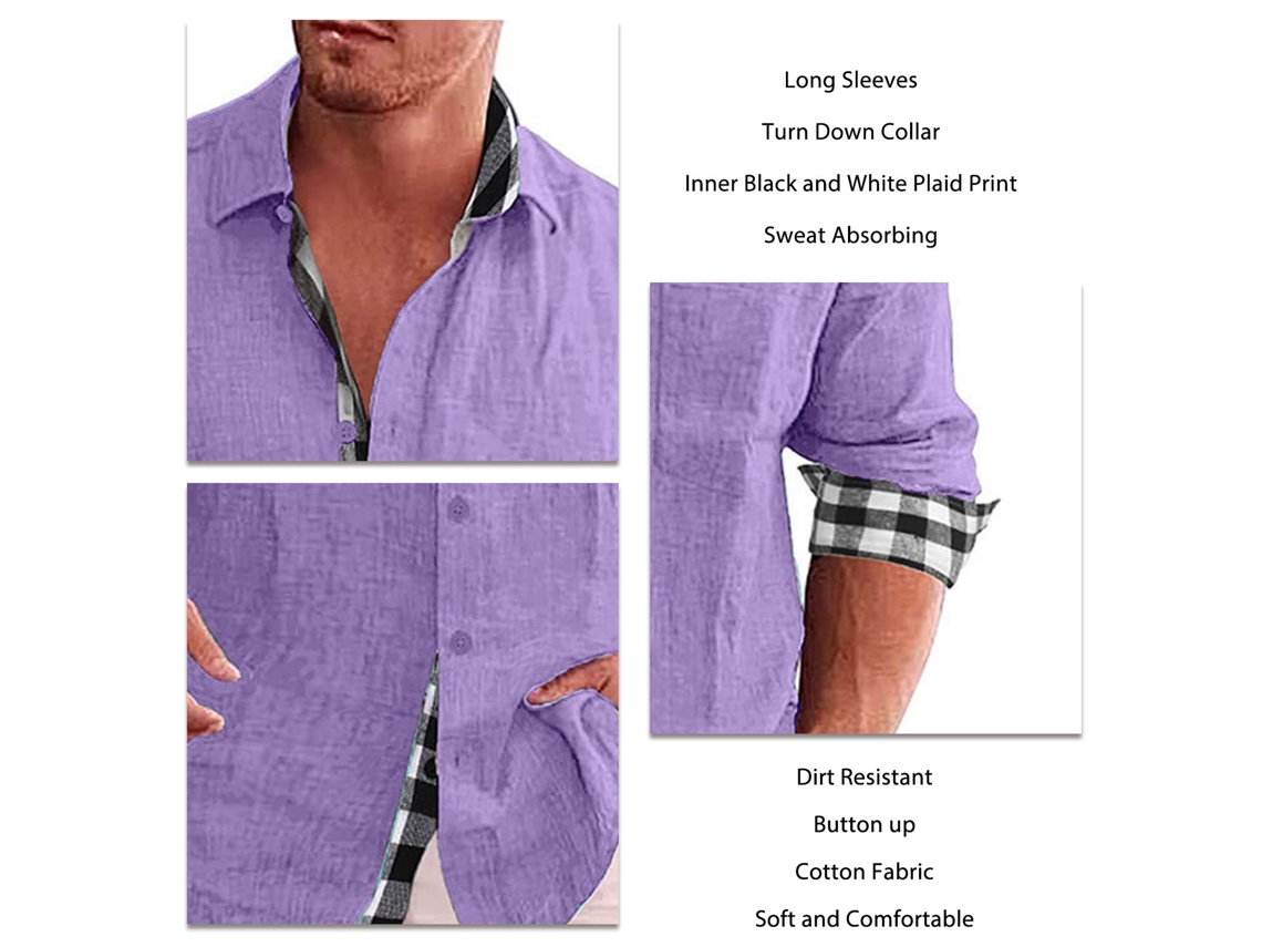 Camisa Jaqueta Masculina De Manga Longa Xadrez Casual Com Bolso Laranja Xxl