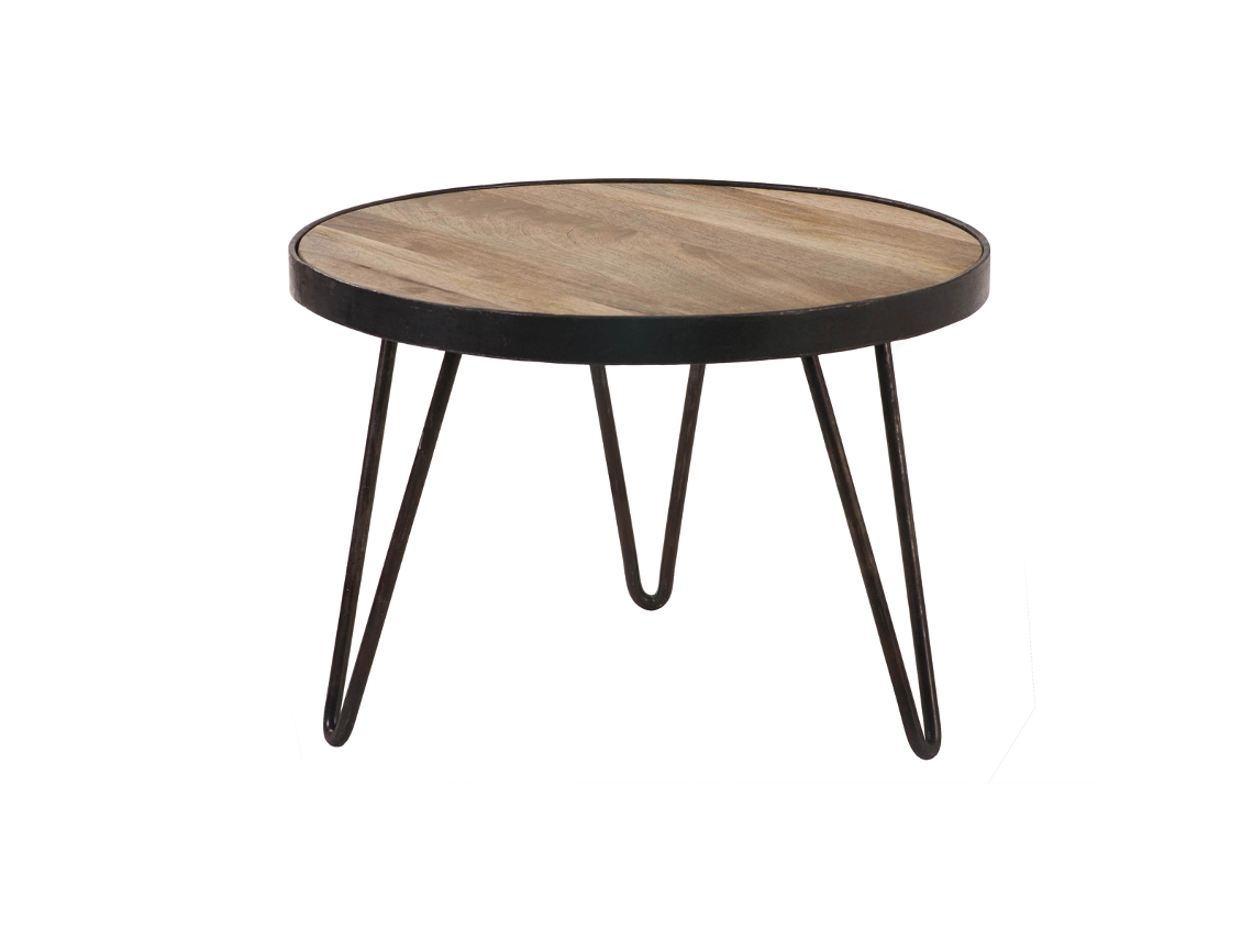Mesa de centro redonda diseño industrial 50x35cm ATELIER MILIBOO