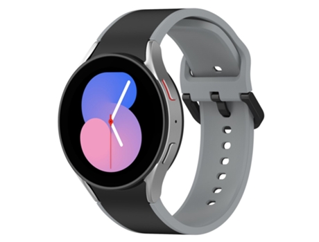 Correa de Silicona color dual para Samsung Galaxy Watch 5 40mm/44mm/Watch 5 Pro 45mm/Watch4 40mm/44mm - negro/gris