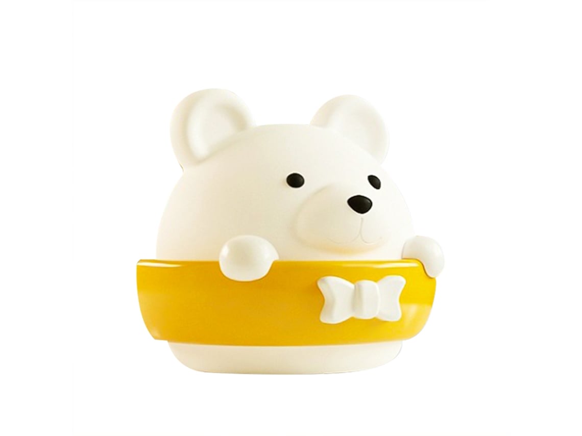 Ats-lámpara Nocturna Para Bebé Oso Cute Luz Fría Y Cálida 10 Brillos Ajustables Con Batería Y Control Remoto