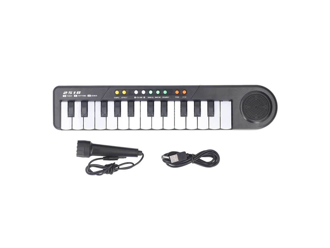 Rebe-teclado Piano Electrónico Portátil 25 Teclas Com Tonos Ajustáveis ​​brinquedo Musical Para Crianças Com Mais De 3 Anos