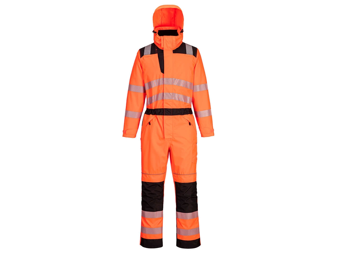 Sudadera con capucha impermeable de alta visibilidad Portwest Pw3 / Amarillo Negro / L