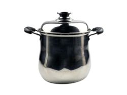 Olla de acero inoxidable con tapa, 18 cm, gran capacidad, compatible con gas e inducción | Sin marca