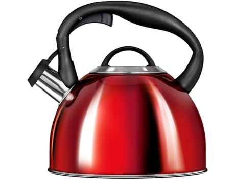 Hervidor de inducción, Hervidor SMILE con Silbato, Todos los fuegos, 3 L, Acero inoxidable Rojo