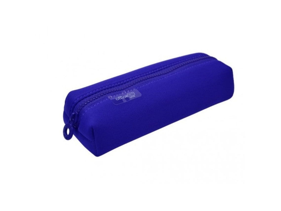 Estuche multiusos de neopreno cuadrado Colorline. Caja de oficina azul oscuro