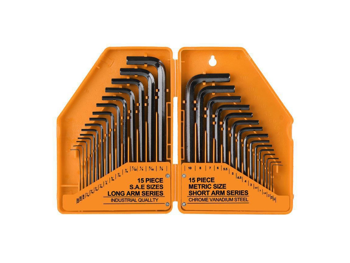 Conjunto De Chaves Hexagonais Internas Crv 30pcs Aço Cromo-vanádio Com Caixa De Armazenamento Para Bicicleta