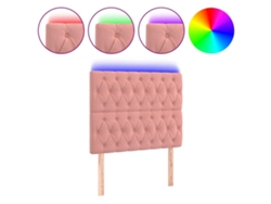 Maison Exclusive - Cabecero Con Luces Led Terciopelo Rosa 90x7x118/128 Cm