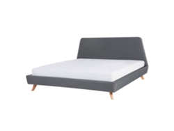 Cama con somier BELIANI Vienne de Poliéster Gris 200x220x103