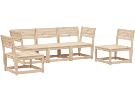 Conjunto 5 de sofás de jardín VIDAXL madera maciza de pino
