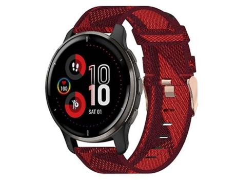 Correa para reloj Garmin Venu 2 Plus de nailon rojo de 20 mm VENISYMLIS
