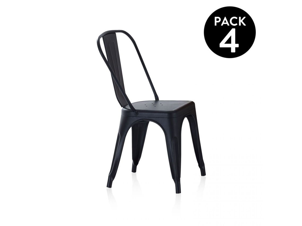Pack 4 sillas de comedor Tolix Negro 45 x 85 x 45 cm