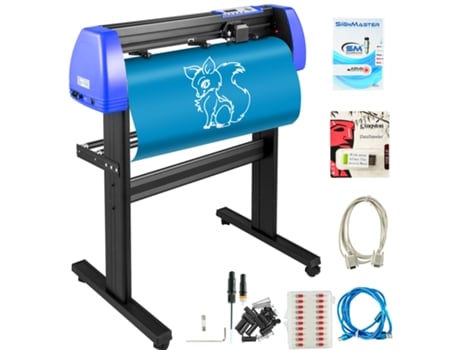 Cortador de Vinilo Máquina de Corte de Plotter de Vinilo de 870mm para Cortar Negro Azul VEVOR