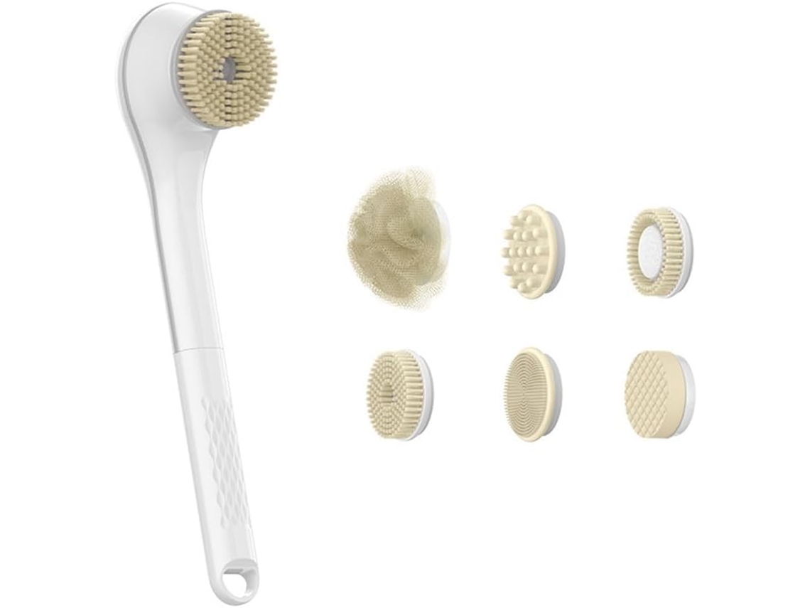 1 Juego De Cepillo Eléctrico Bhower, Accesorios De Limpieza Exfoliantes Y De Masaje Para El Baño, Resistentes Al Agua.