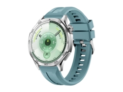Bracelete Para Huawei Watch Gt 6 (46mm) - Silicone - Fivela Prateada De Liberação Rápida Azul-celeste