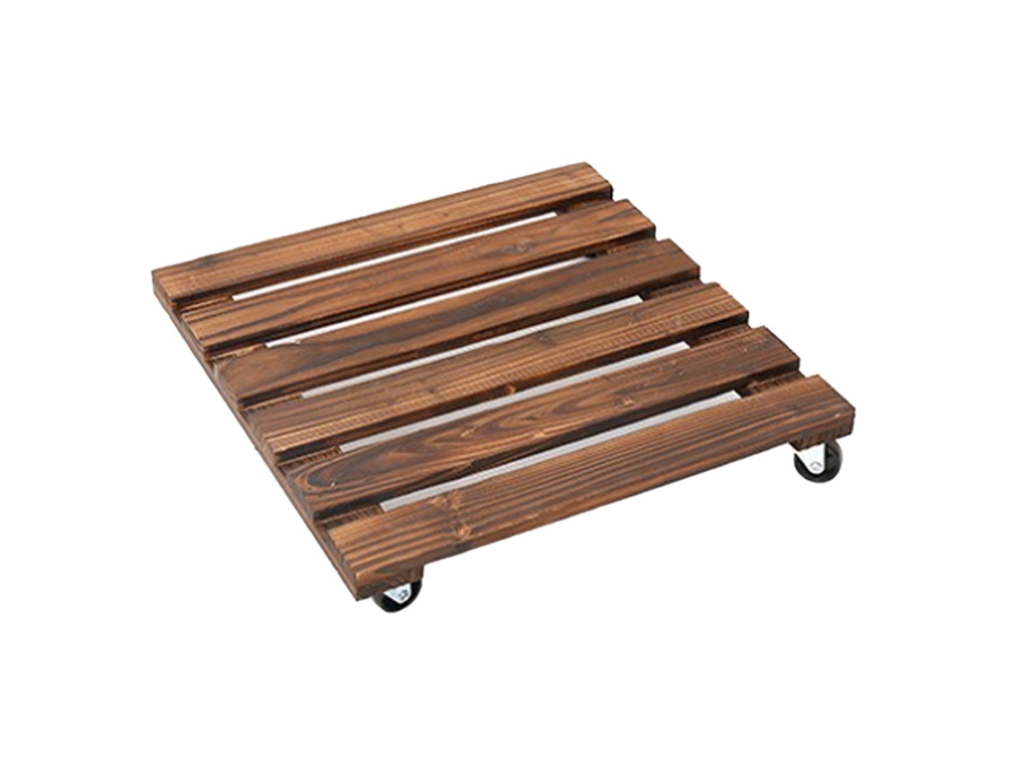 Soporte para plantas con ruedas giratorias silenciosas Soporte para plantas de madera con ruedas para áreas interiores y exteriores Maceta grande