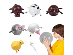 2026yncm 12 piezas de juguetes inflables de globos para niños, pelotas de animales de TPR para apretar, juguetes de viento divertidos para niños