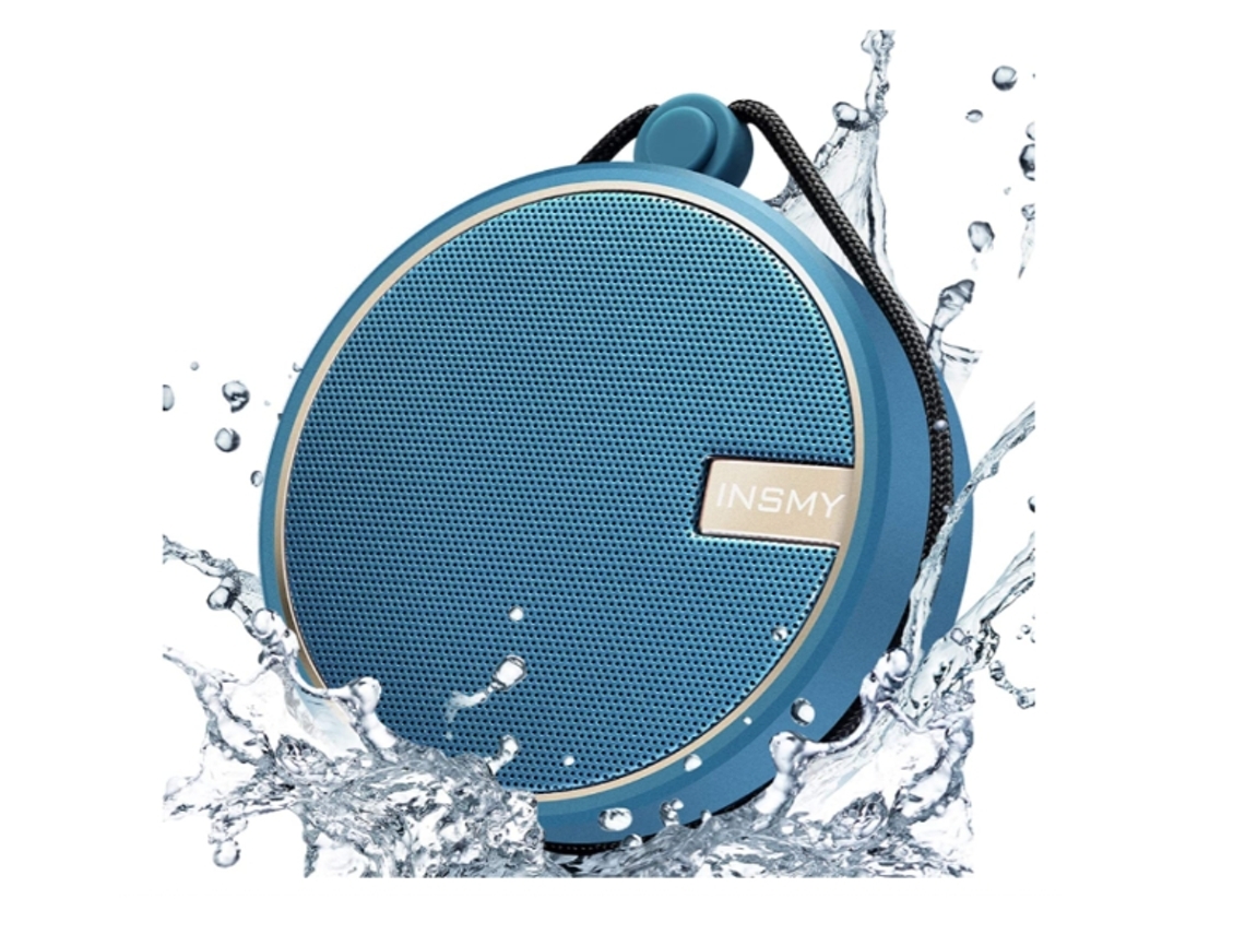 Altavoz inalámbrico portátil para exteriores Ipx7, altavoz impermeable con Bluetooth para ducha, para el hogar, piscina, playa, senderismo, Bleu YEMAESRE