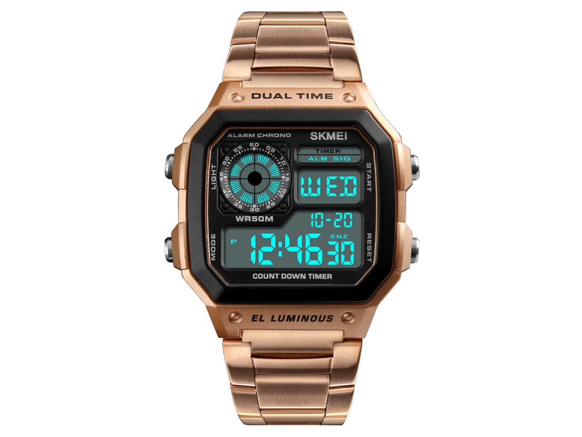 Reloj Casual Moderno Para Hombre En Piel Sintética Con Fecha Y Pantalla Luminosa (negro Café Oscuro)