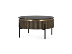 Mesa de Centro de Madera con Tapa en Bronce y Mármol 42X70X70 GINER Y COLOMER