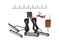 2026-luz De Emergencia Led 4x6 Para Coche Con Strobe Rojo Azul Y Control Remoto 12v