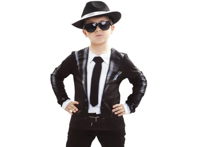 Disfraz de Niño DISFRAZZES Camiseta Disfraz Blues Brothers (Talla: 4 a 6 años)