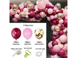 110 piezas de guirnalda de globos para fiesta de baby shower, arco de fondo para fiesta de cumpleaños, tira de cuerda para D, juego de 118 piezas Ywei