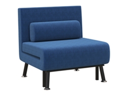 Sofá Cama De Lino, 5 Niveles, 75x70x75 Cm, Azul