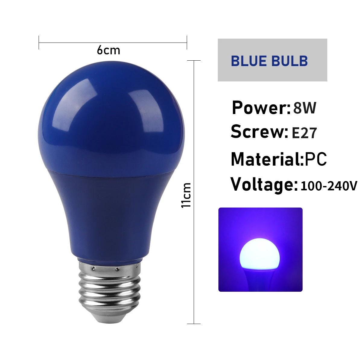 Bombillas Led A Todo Color Para Iluminación De Escenarios (e27, 20 Unidades), Sin Parpadeo (azul, 20 Unidades).