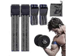 Bandas de entrenamiento de oclusión y restricción del flujo sanguíneo BFR para piernas, brazos y glúteos (paquete de 4), color azul Rosewell