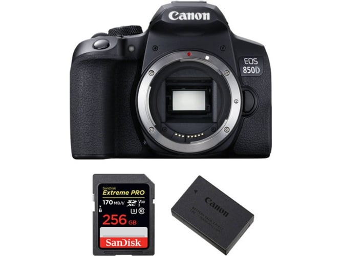 Kit Cámara Réflex CANON EOS 850D + SanDisk 256GB + LP-E17