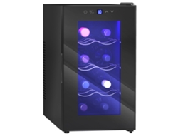 Bodega climatizada para 8 botellas con un rango de temperatura de 8 a 18 °C, puerta de cristal negro. ZENCORE SERVICES