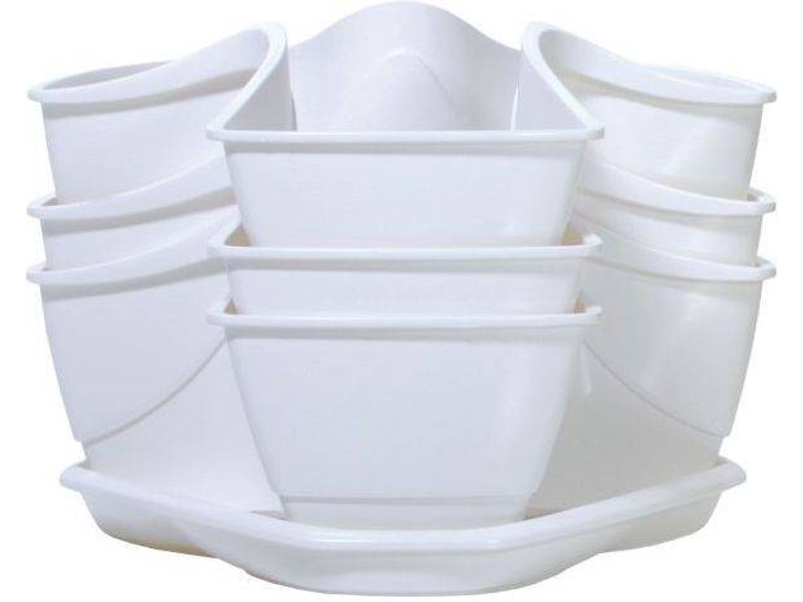 Conjunto de Macetas PROSPERPLAST Suspendido Coubi Herbal (Blanco)