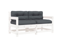 Maison Exclusive - Sillones De Jardín Con Cojines 2 Uds Madera Maciza Pino Blanco