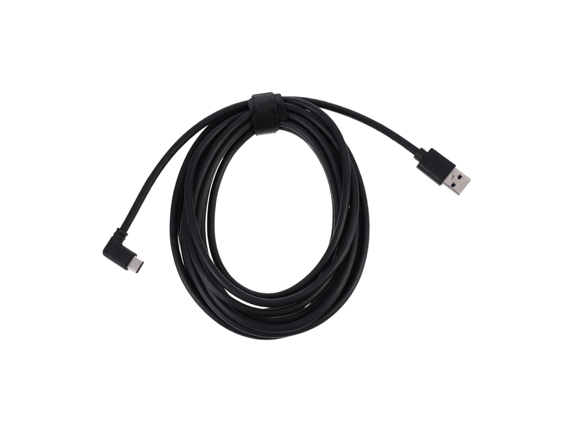 Cable USB-C virtual Gokoco de varios metros de longitud para transferencia de datos y carga de teléfonos móviles, con conector acodado.