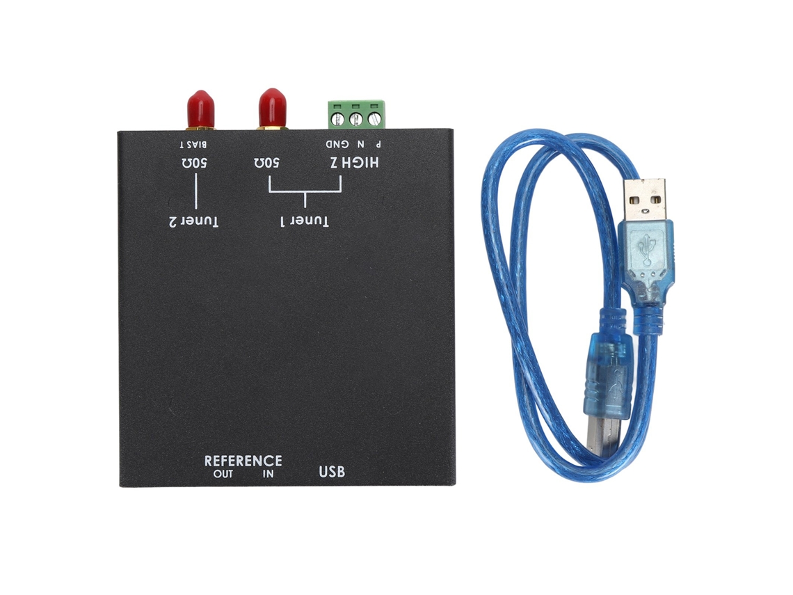 Receptor SDR (bandas de 1 kHz a 2 GHz, 14 bits, VLF a UHF)