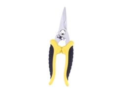Tijeras de podar de acero inoxidable de 7 pulgadas para jardinería doméstica, color negro y amarillo