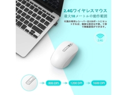 Fasst-ratón Bluetooth Blanco Puro, Modo Dual Inalámbrico 2.4g (bluetooth 5.0/3.0+usb), Ratón Para Ordenador