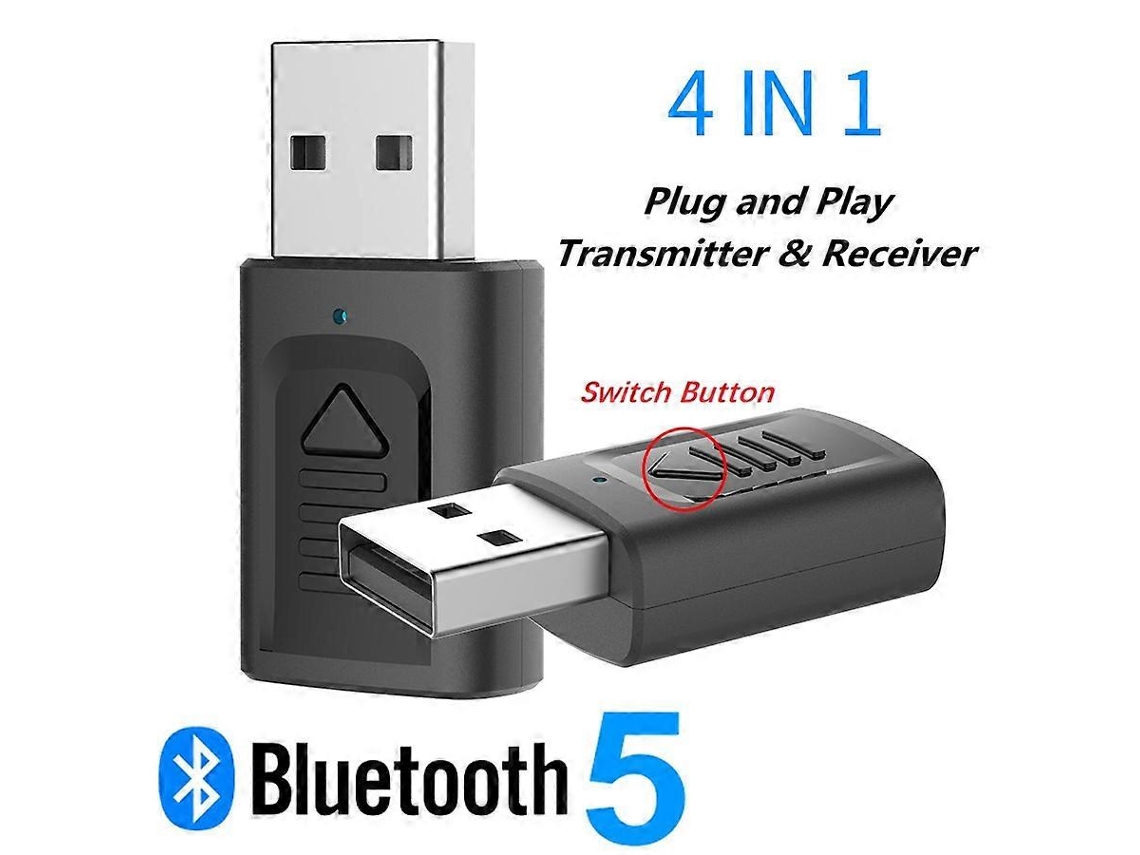 Transmisor y receptor Bluetooth 5.0, miniadaptador estéreo inalámbrico auxiliar de 3,5 mm para audio de coche, transmisor Bluetooth para TV Rosewell